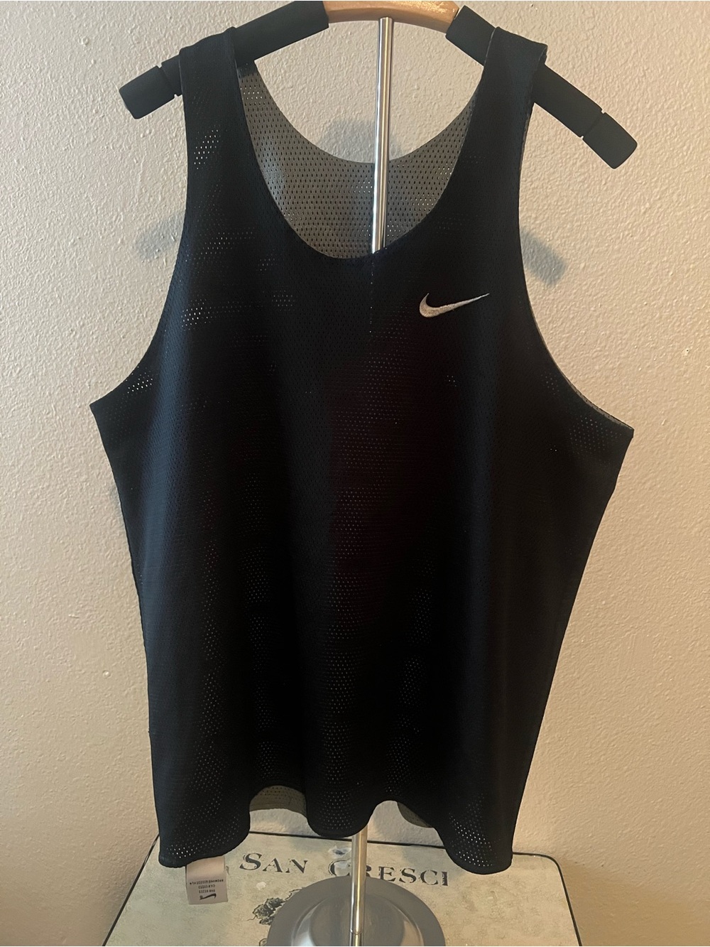 Vintage 90s Men’s Nike Basketball Black & Grey Reversible Mesh Tank Top Size M
